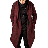 Steampunk Men Gothic Male Hooded Irregular Red Black Trench Vintage Mens Outerwear Cloak Fashion trench coat men X9105