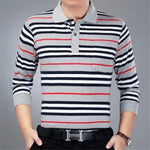 2017 brand men fashion Casual solid polo shirt  clothing autumn winter new men polo High quality long sleeves striped polo shirt