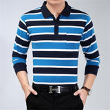2017 brand men fashion Casual solid polo shirt  clothing autumn winter new men polo High quality long sleeves striped polo shirt