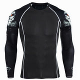 3D Teen Wolf Clothing Winter Thermal Underwear  Men MMA Compression Crossfit Shirts Clothing Men's Fitness Leggings T-Shirt Set
